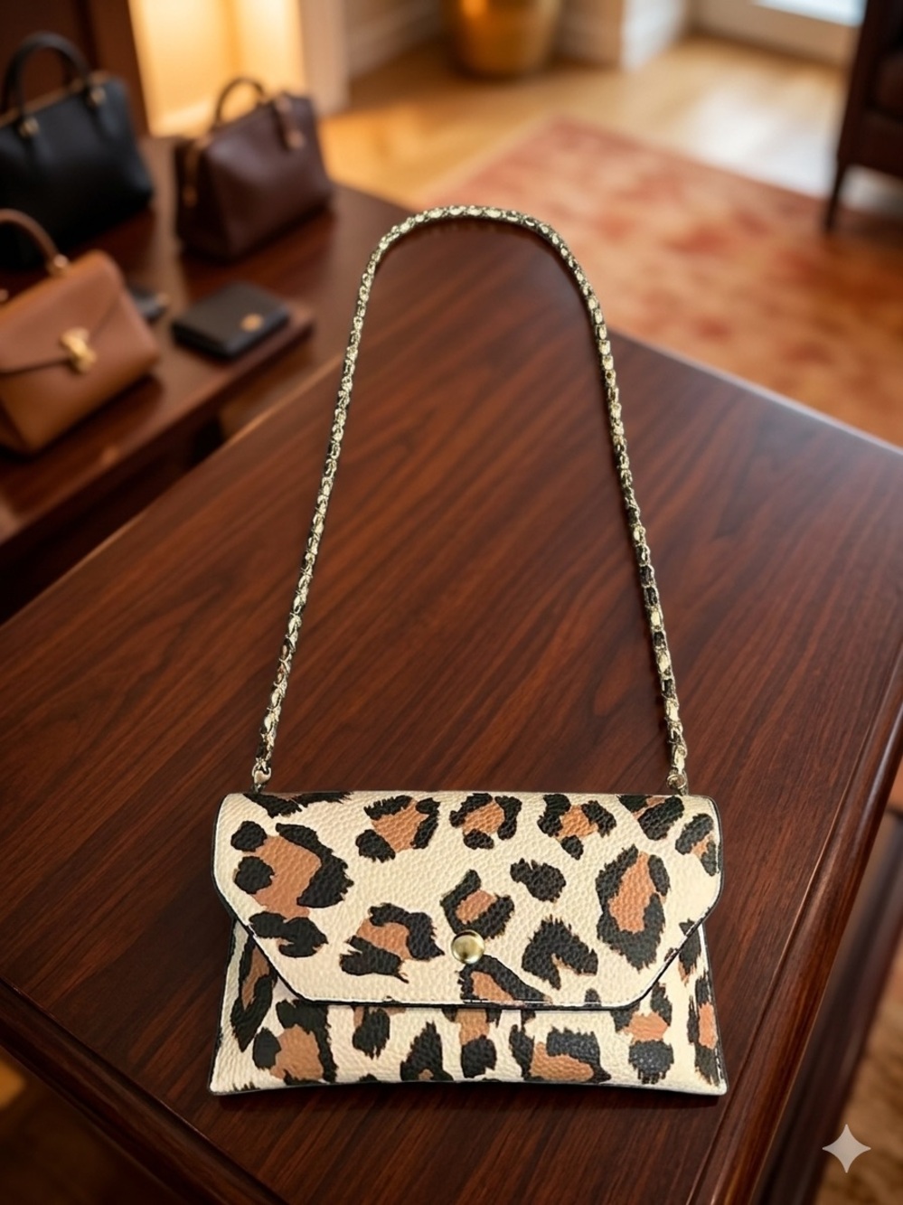 aerie Leopard Print Crossbody in Cream, Tan and Black